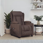 Fauteuil elektrisch verstelbaar bruin kunstleer