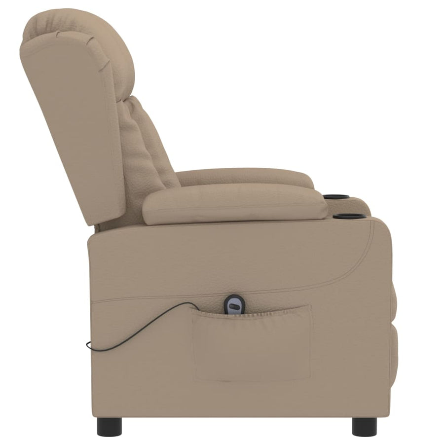 Fauteuil Verstelbaar Elektrisch Kunstleer Cappuccinokleurig