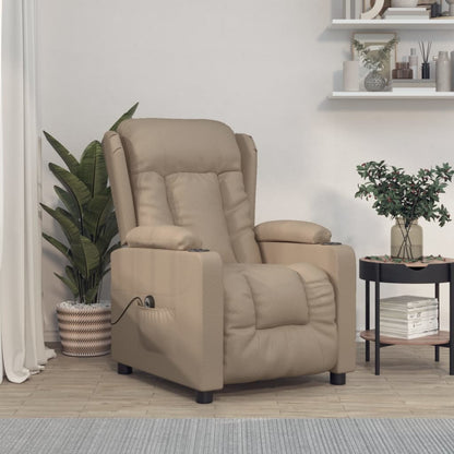 Fauteuil Verstelbaar Elektrisch Kunstleer Cappuccinokleurig