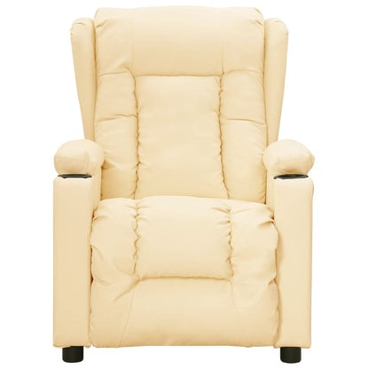 Fauteuil Elektrisch Verstelbaar Kunstleer Crèmekleurig