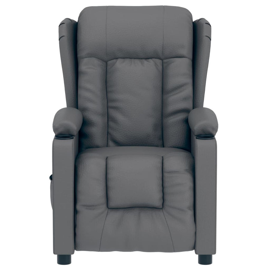 Fauteuil Verstelbaar Elektrisch Kunstleer Grijs