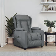 Fauteuil elektrisch verstelbaar kunstleer grijs