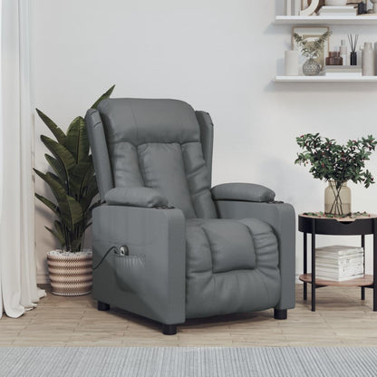 Fauteuil Verstelbaar Elektrisch Kunstleer Grijs