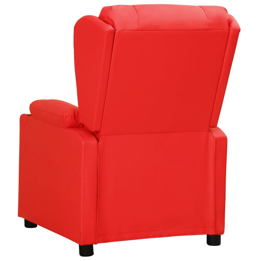 Fauteuil verstelbaar elektrisch kunstleer rood