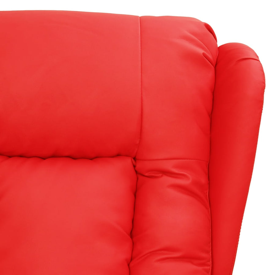 Fauteuil verstelbaar elektrisch kunstleer rood