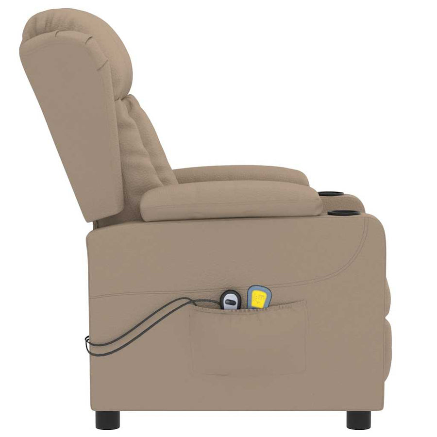 Massagestoel Elektrisch Kunstleer Cappuccinokleurig