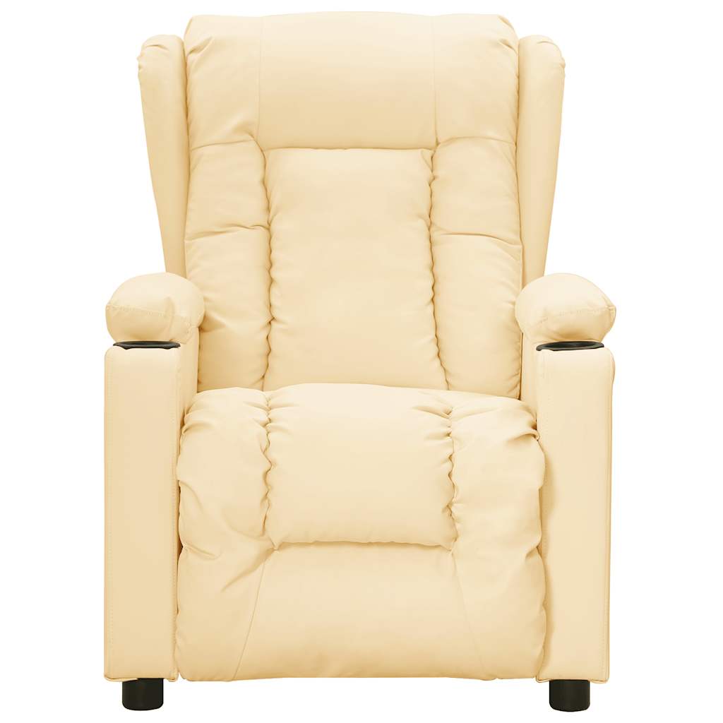 Massagestoel Elektrisch Kunstleer Crèmekleurig