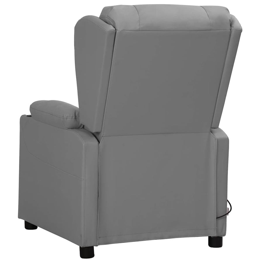 Massagestoel elektrisch kunstleer grijs
