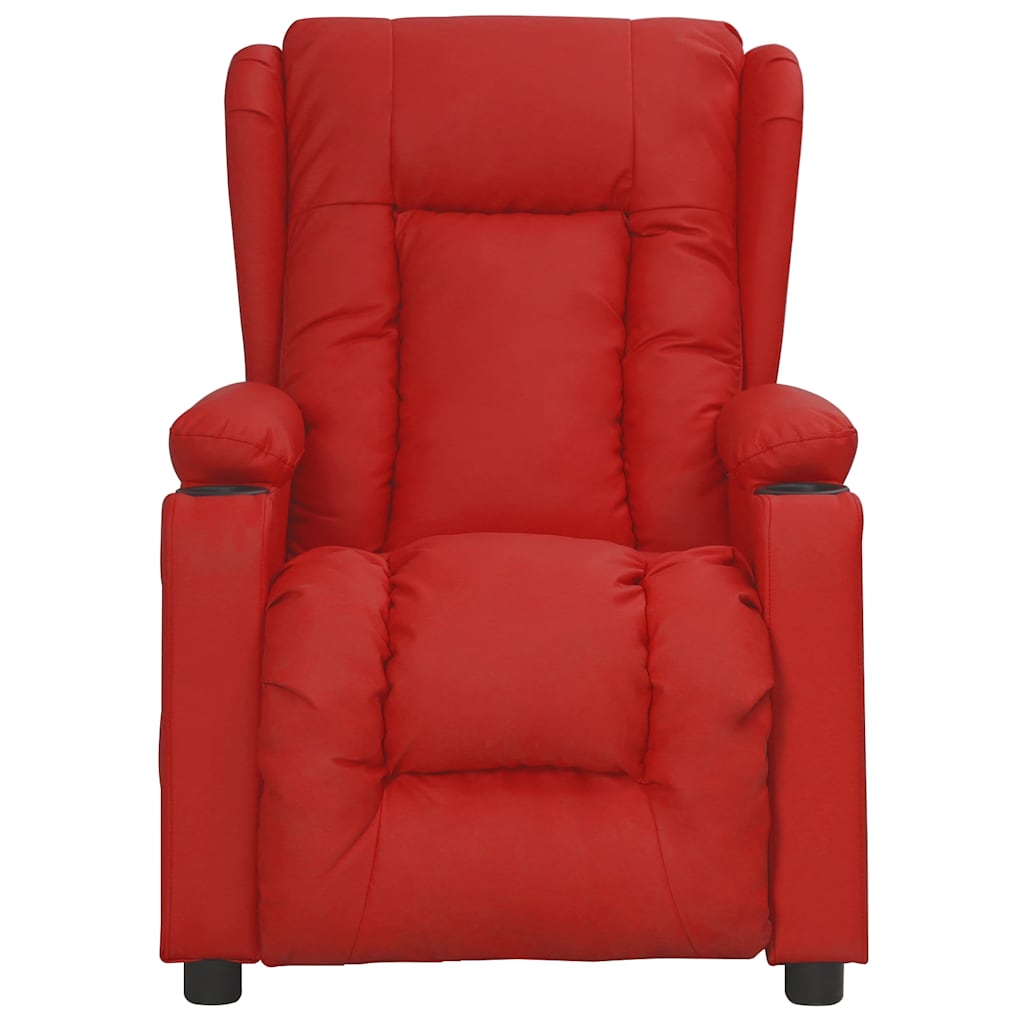 Massagestoel Elektrisch Kunstleer Wijnrood