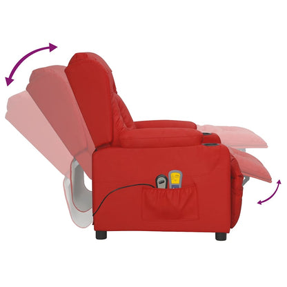 Massagestoel Elektrisch Kunstleer Wijnrood