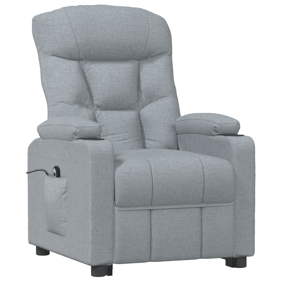 Fauteuil elektrisch verstelbaar stof lichtgrijs