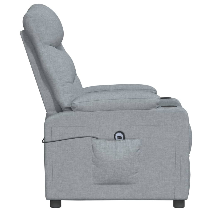 Fauteuil elektrisch verstelbaar stof lichtgrijs