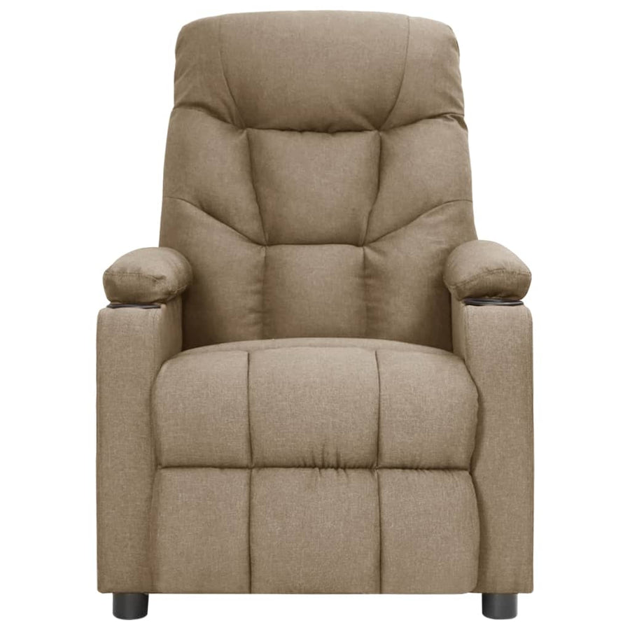 Fauteuil verstelbaar elektrisch stof taupe