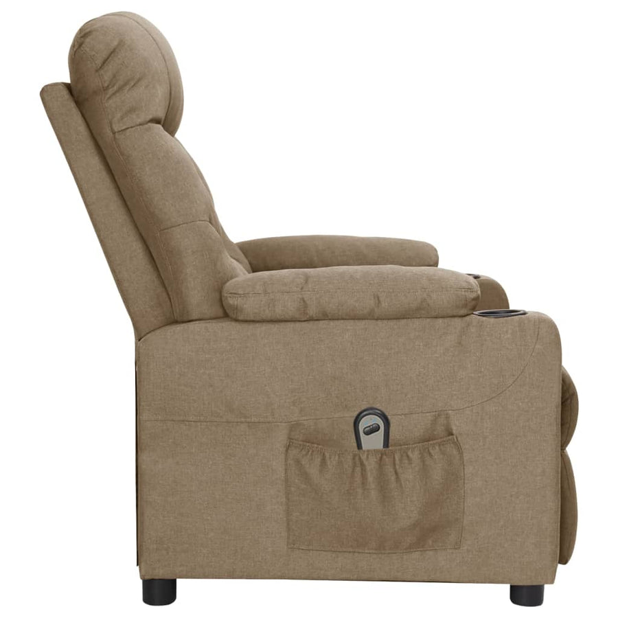 Fauteuil verstelbaar elektrisch stof taupe