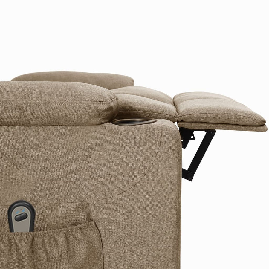 Fauteuil verstelbaar elektrisch stof taupe