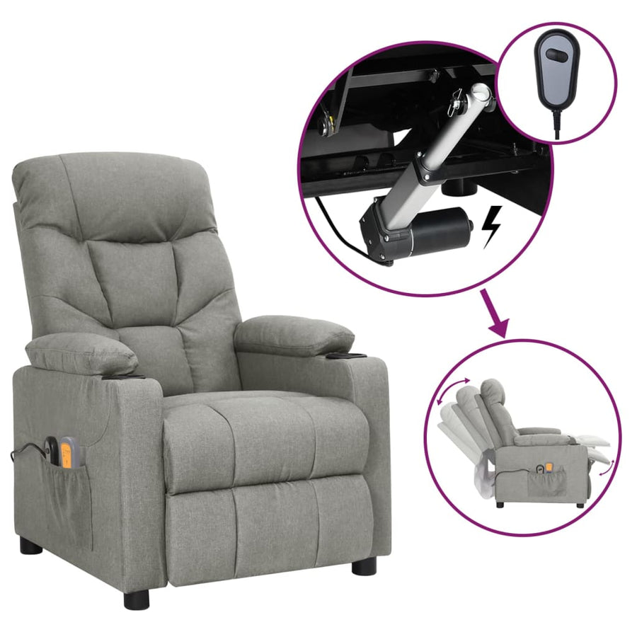 Massagestoel Elektrisch Stof Donkergrijs