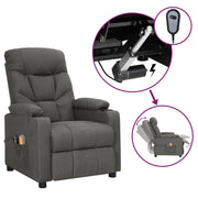 Elektrische massagestoel stof lichtgrijs