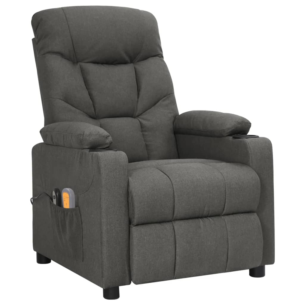 Massagestoel elektrisch stof donkergrijs