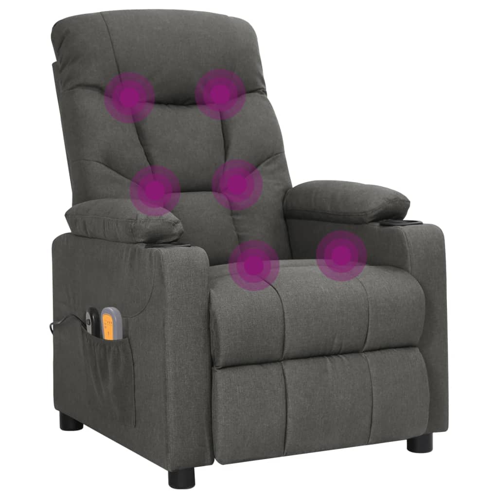Massagestoel elektrisch stof donkergrijs