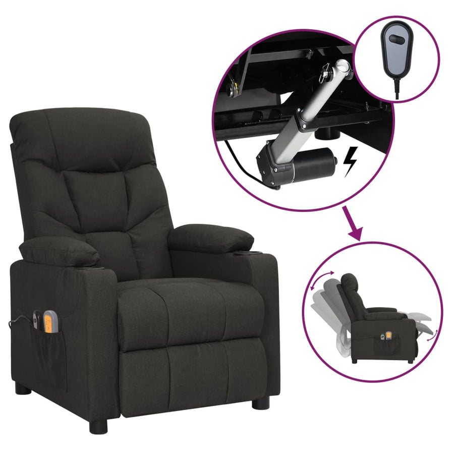 Massagestoel Elektrisch Stof Donkergrijs