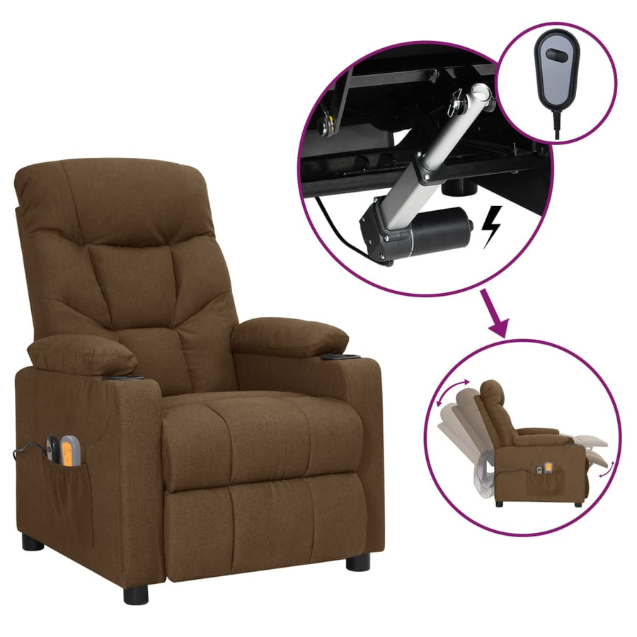 Massagestoel Elektrisch Stof Donkergrijs
