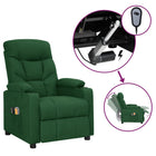Electric adjustable massage chair dark green fabric