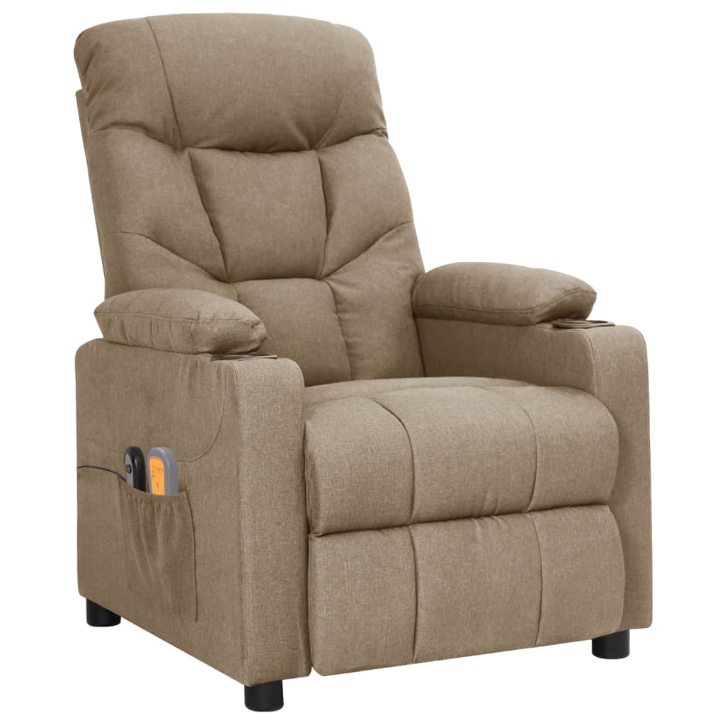 Massagestoel elektrisch stof taupe