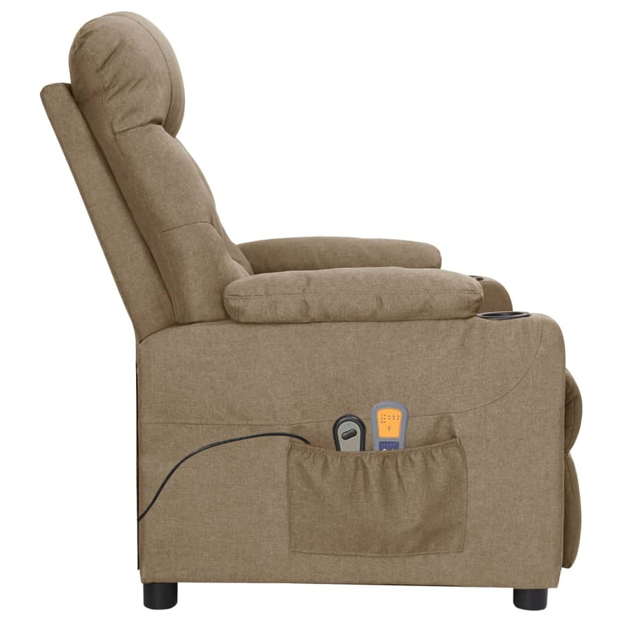 Massagestoel elektrisch stof taupe