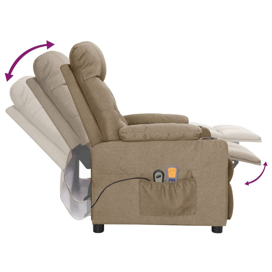 Massagestoel elektrisch stof taupe