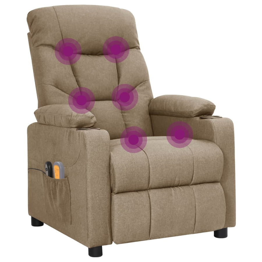 Massagestoel elektrisch stof taupe