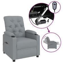 Fauteuil elektrisch verstelbaar stof lichtgrijs