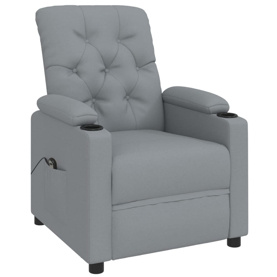 Fauteuil elektrisch verstelbaar stof lichtgrijs