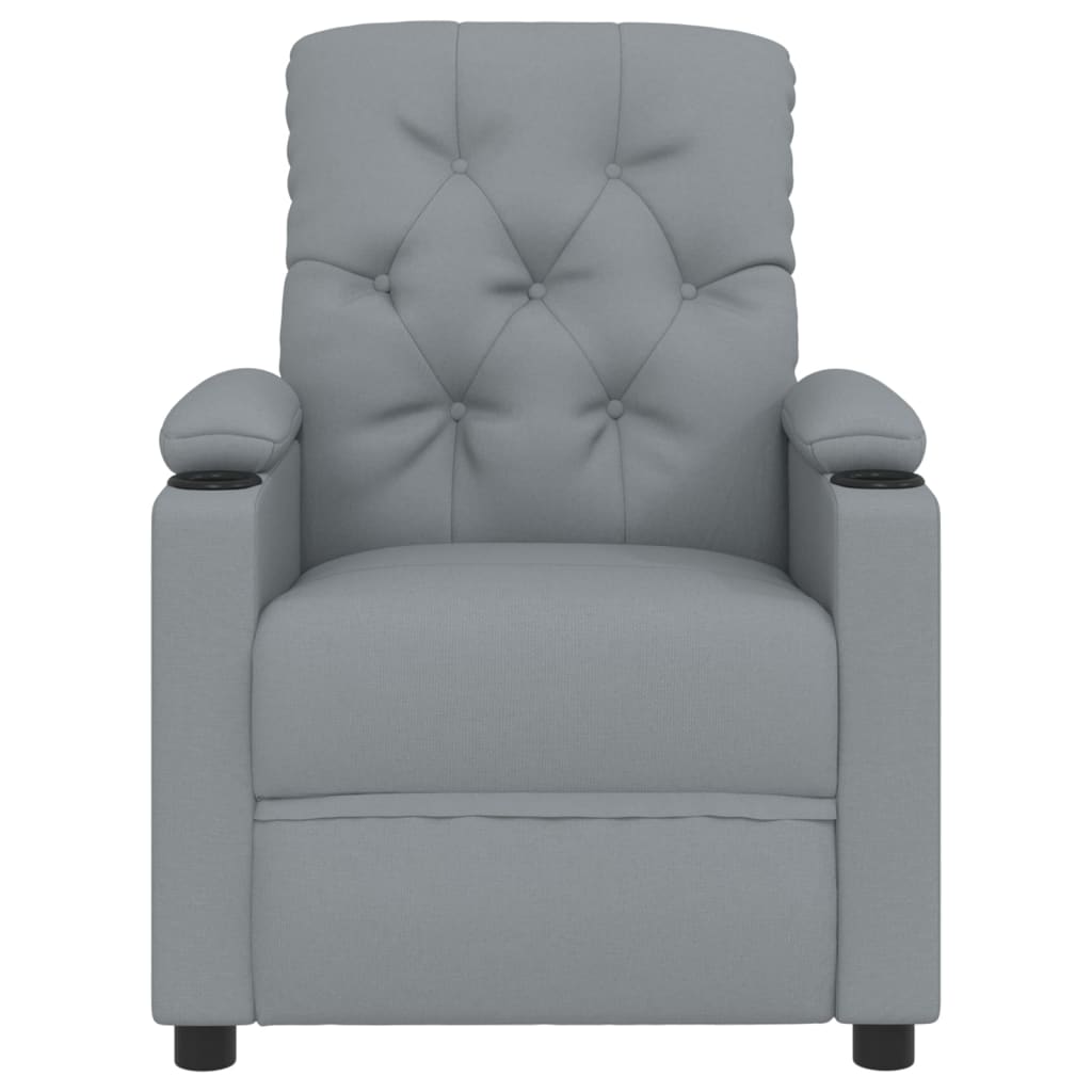 Fauteuil elektrisch verstelbaar stof lichtgrijs