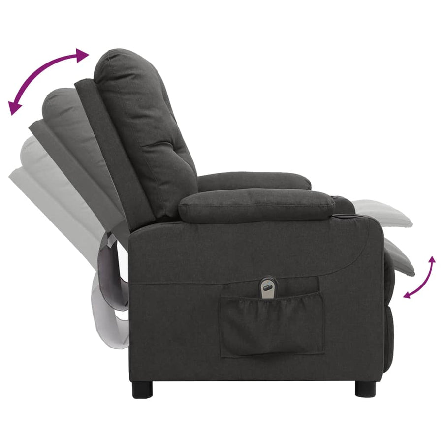 Fauteuil elektrisch verstelbaar stof donkergrijs