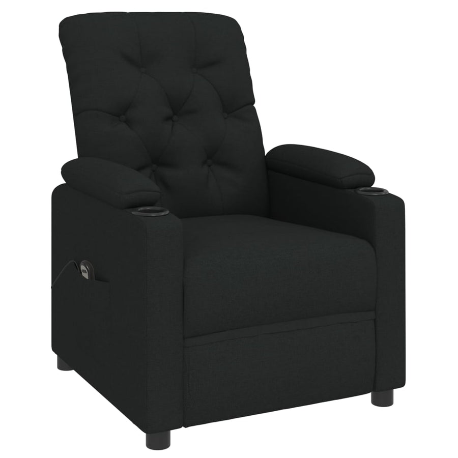 Fauteuil verstelbaar elektrisch stof zwart