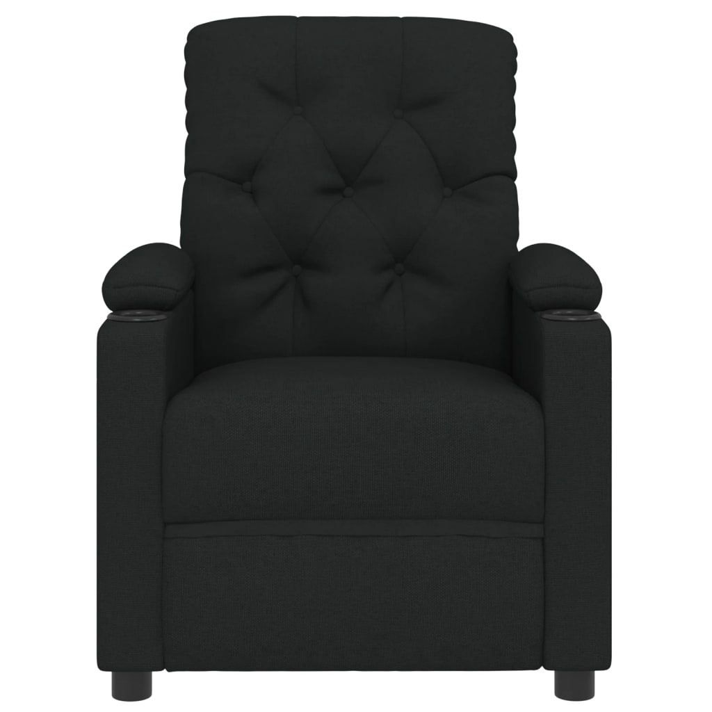 Fauteuil verstelbaar elektrisch stof zwart