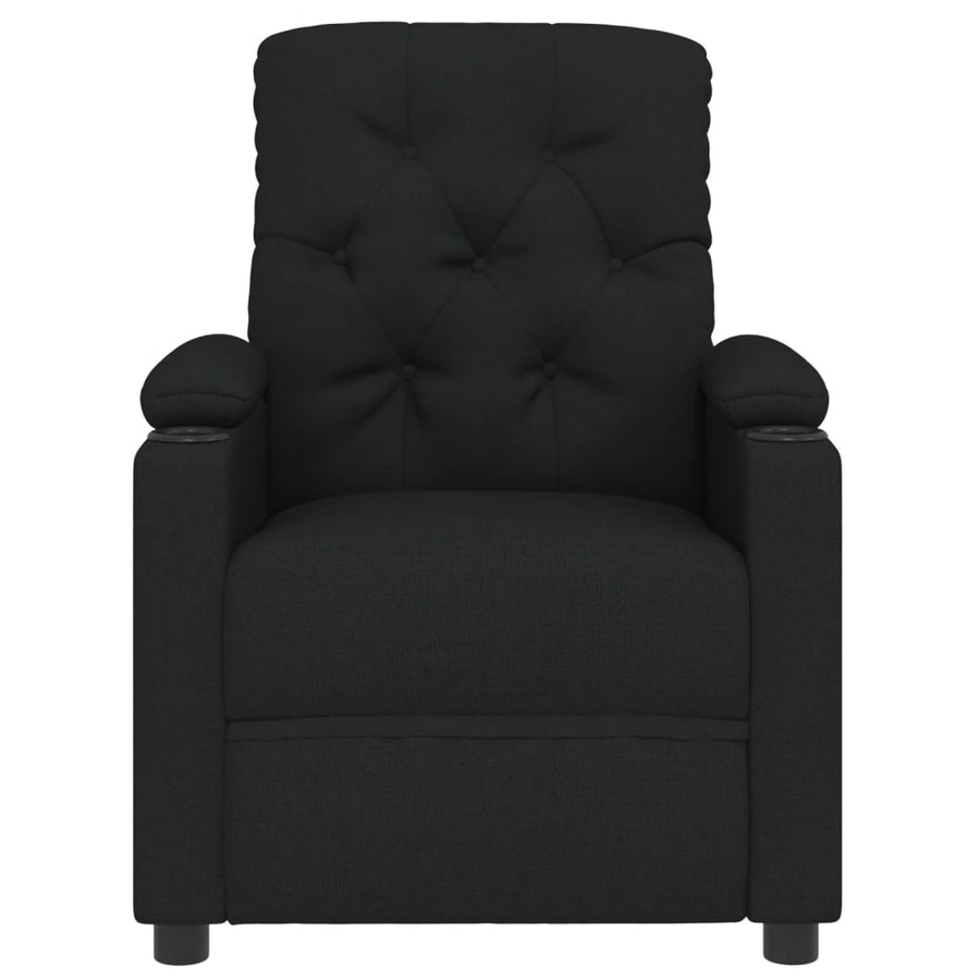 Fauteuil verstelbaar elektrisch stof zwart
