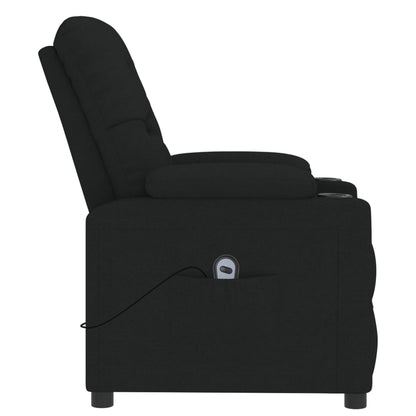 Fauteuil verstelbaar elektrisch stof zwart