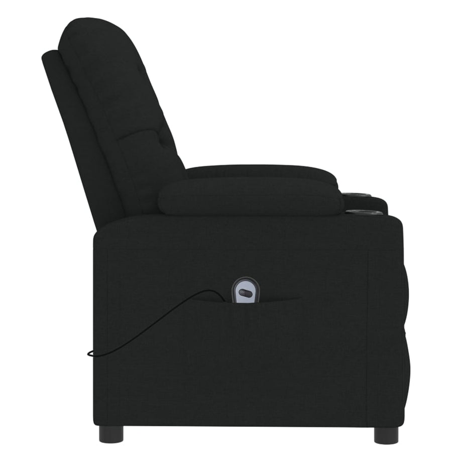 Fauteuil verstelbaar elektrisch stof zwart