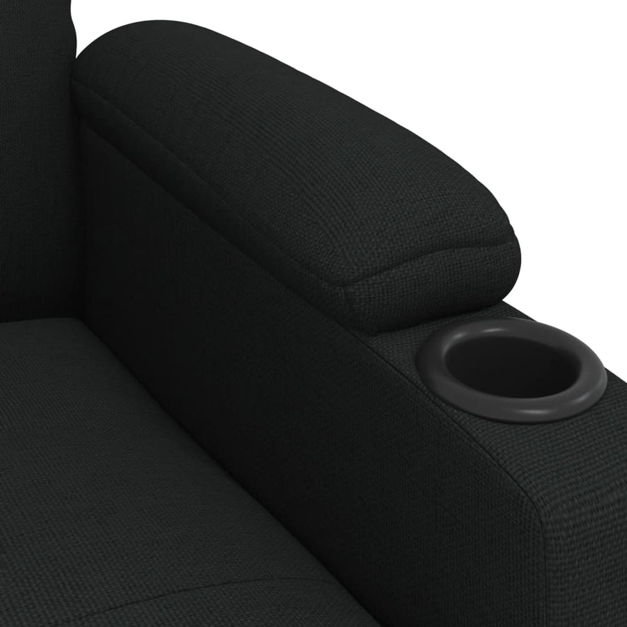 Fauteuil verstelbaar elektrisch stof zwart