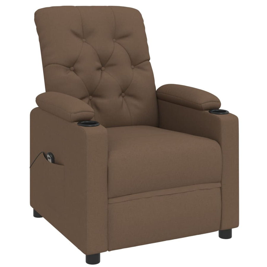 Fauteuil verstelbaar elektrisch stof bruin