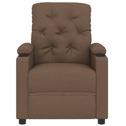Fauteuil verstelbaar elektrisch stof bruin