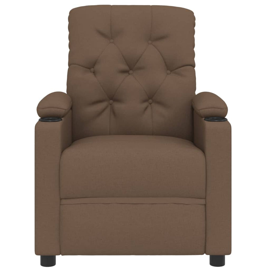 Fauteuil verstelbaar elektrisch stof bruin