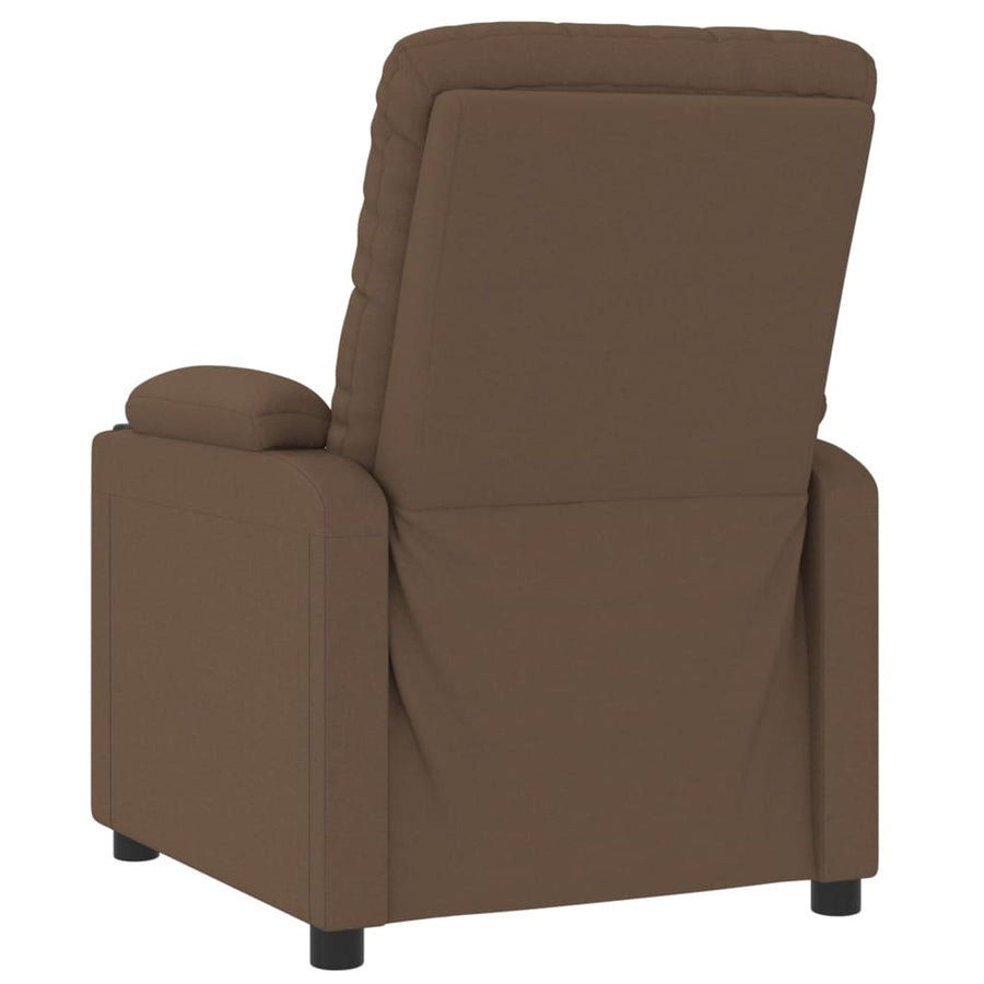 Fauteuil verstelbaar elektrisch stof bruin