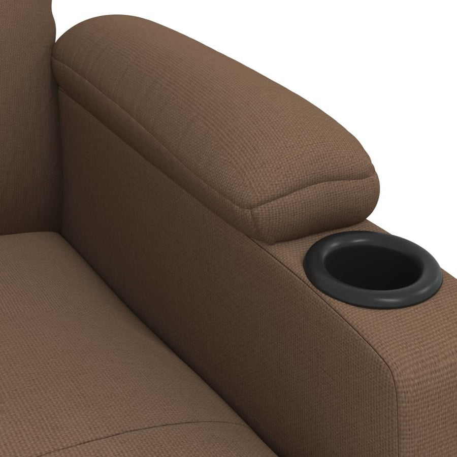 Fauteuil verstelbaar elektrisch stof bruin