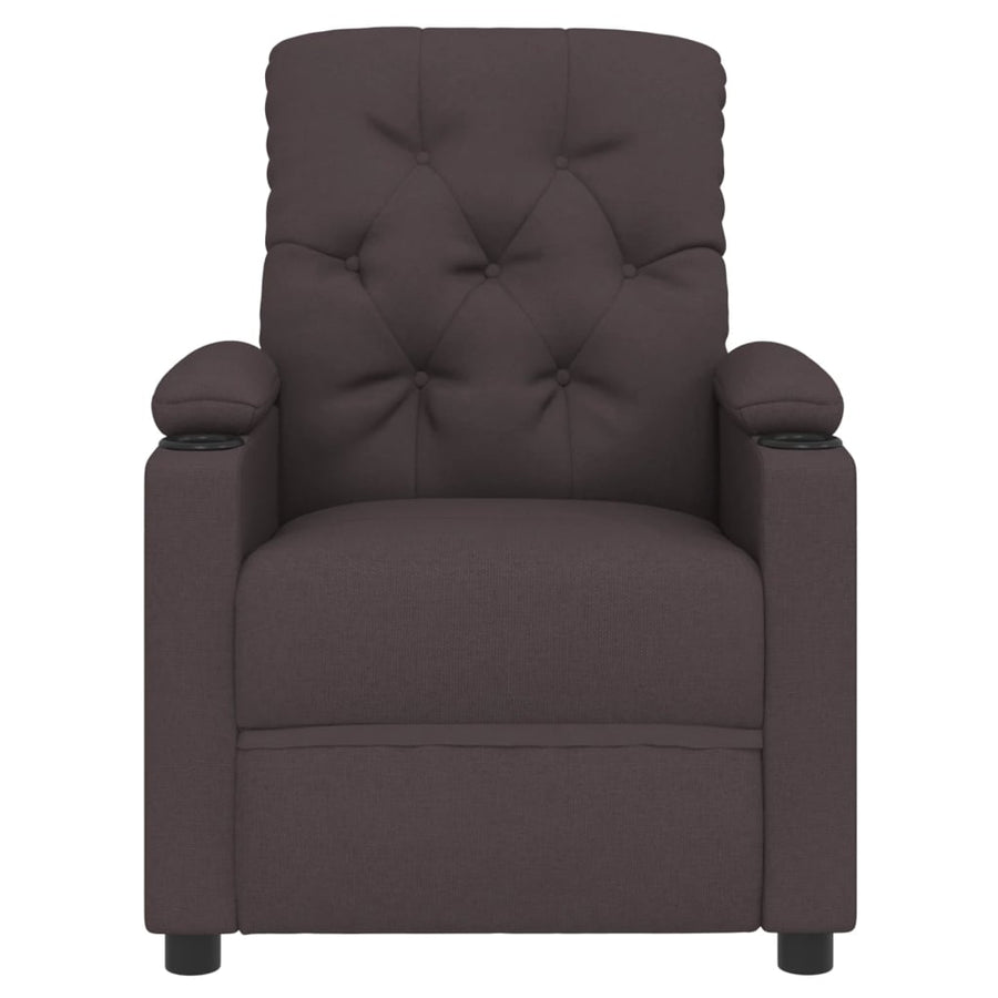 Fauteuil verstelbaar elektrisch stof donkerbruin