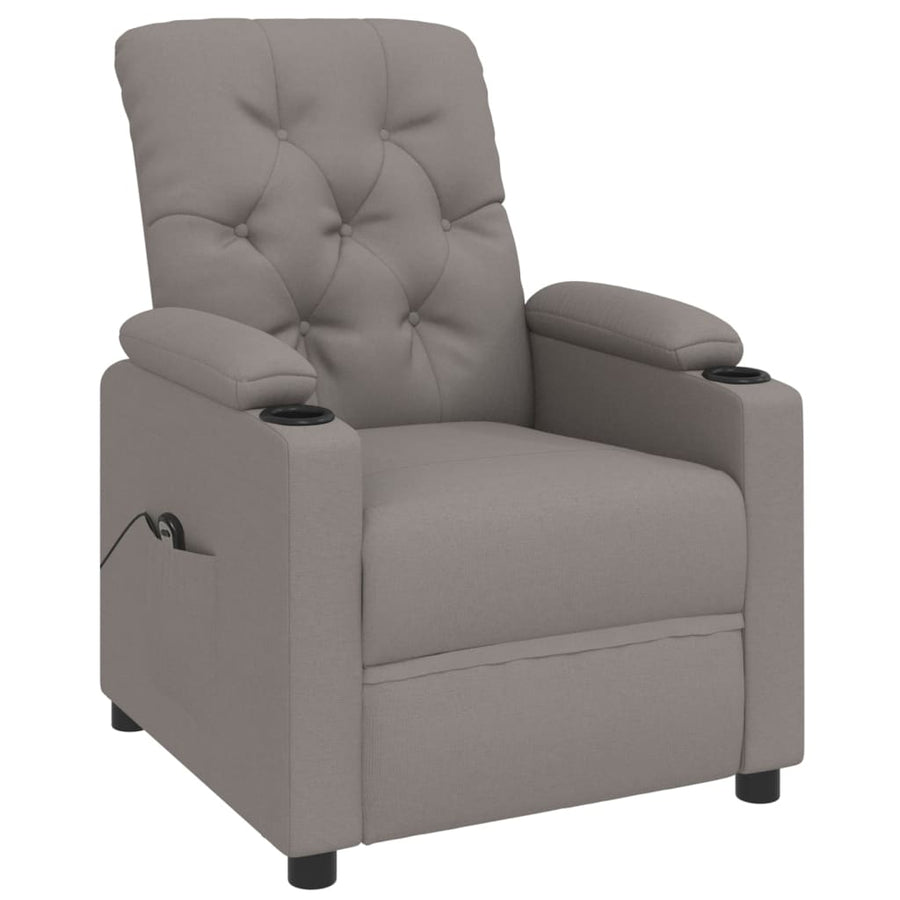 Fauteuil verstelbaar elektrisch stof taupe