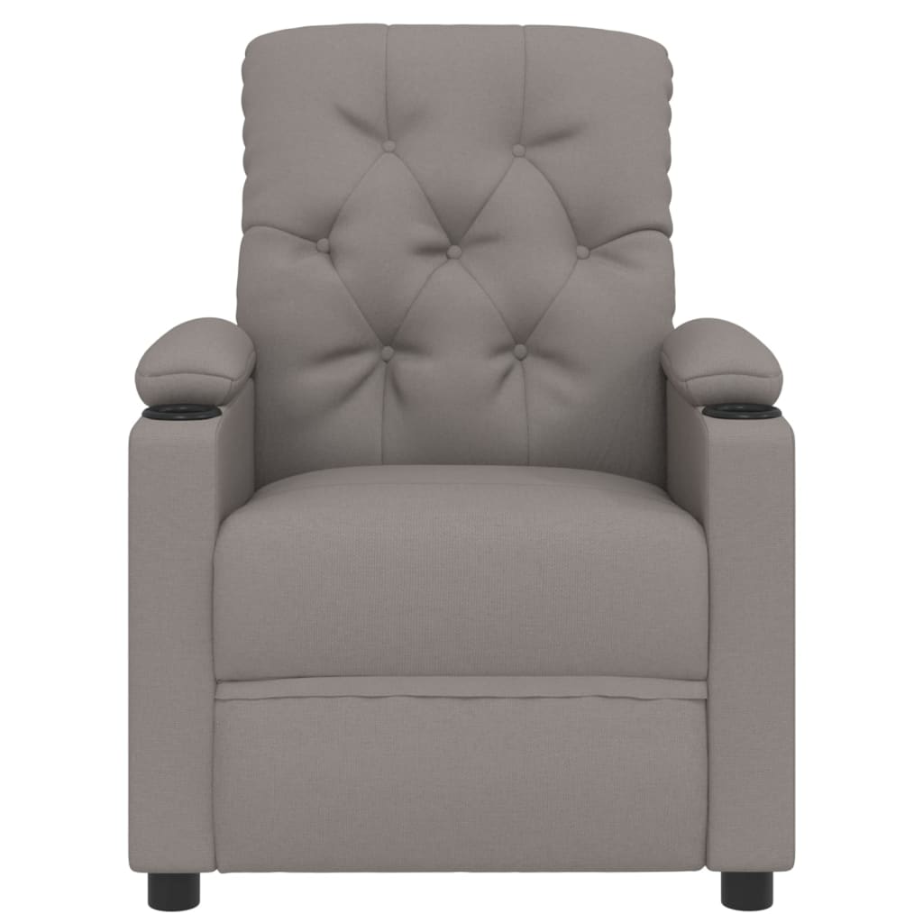 Fauteuil verstelbaar elektrisch stof taupe