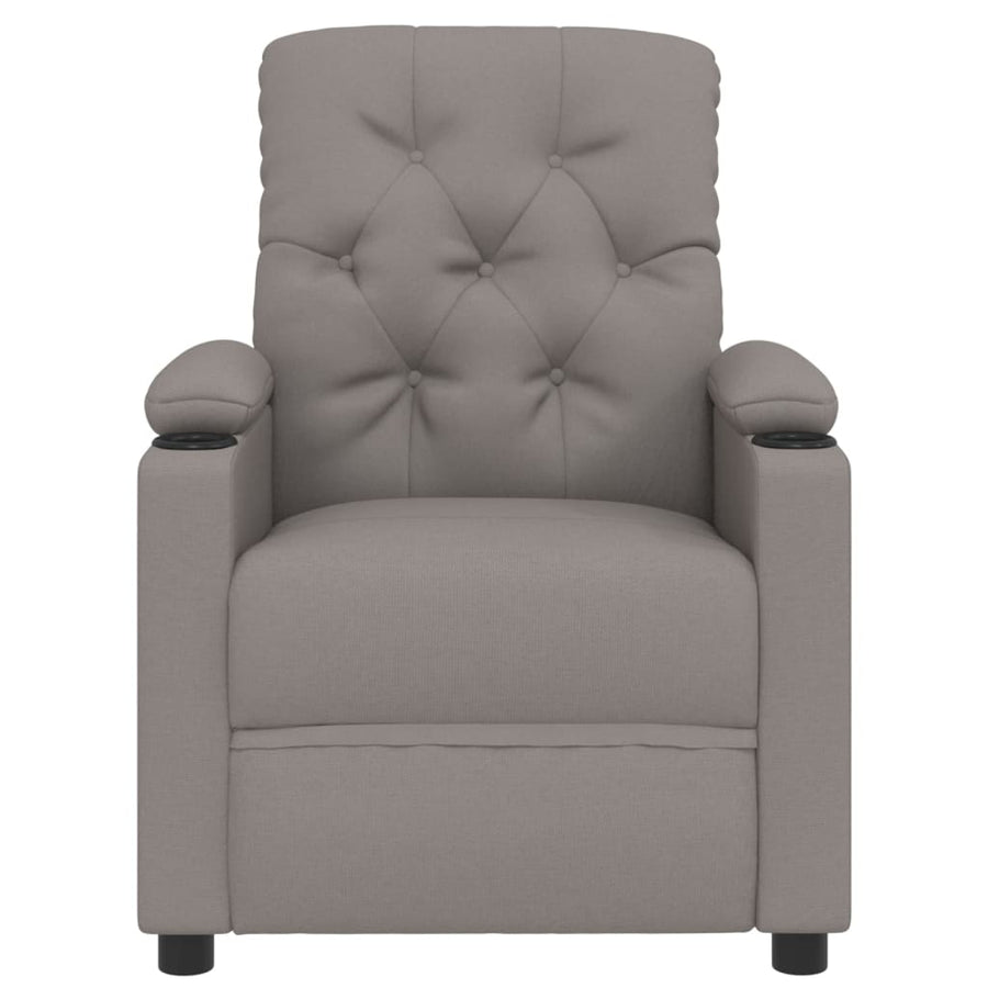 Fauteuil verstelbaar elektrisch stof taupe