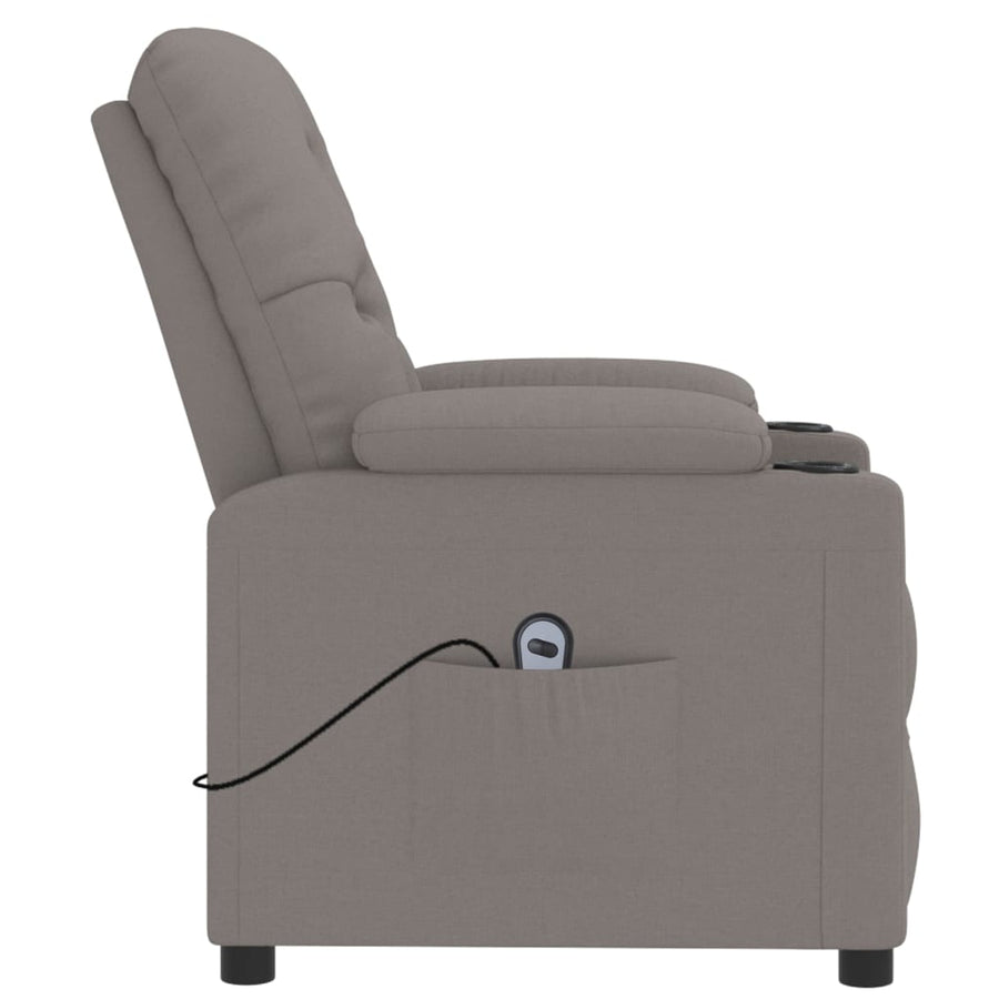 Fauteuil verstelbaar elektrisch stof taupe